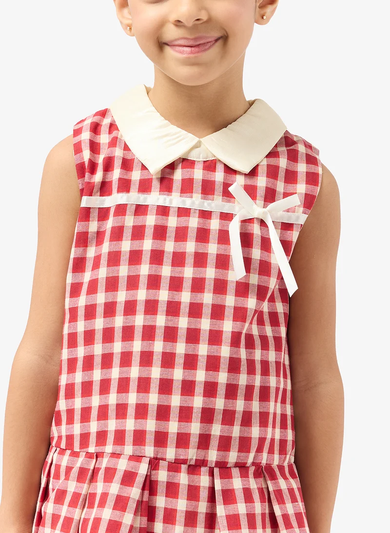 Pinata  Red Gingham Color Frill Dress for Women | Best Price UAE